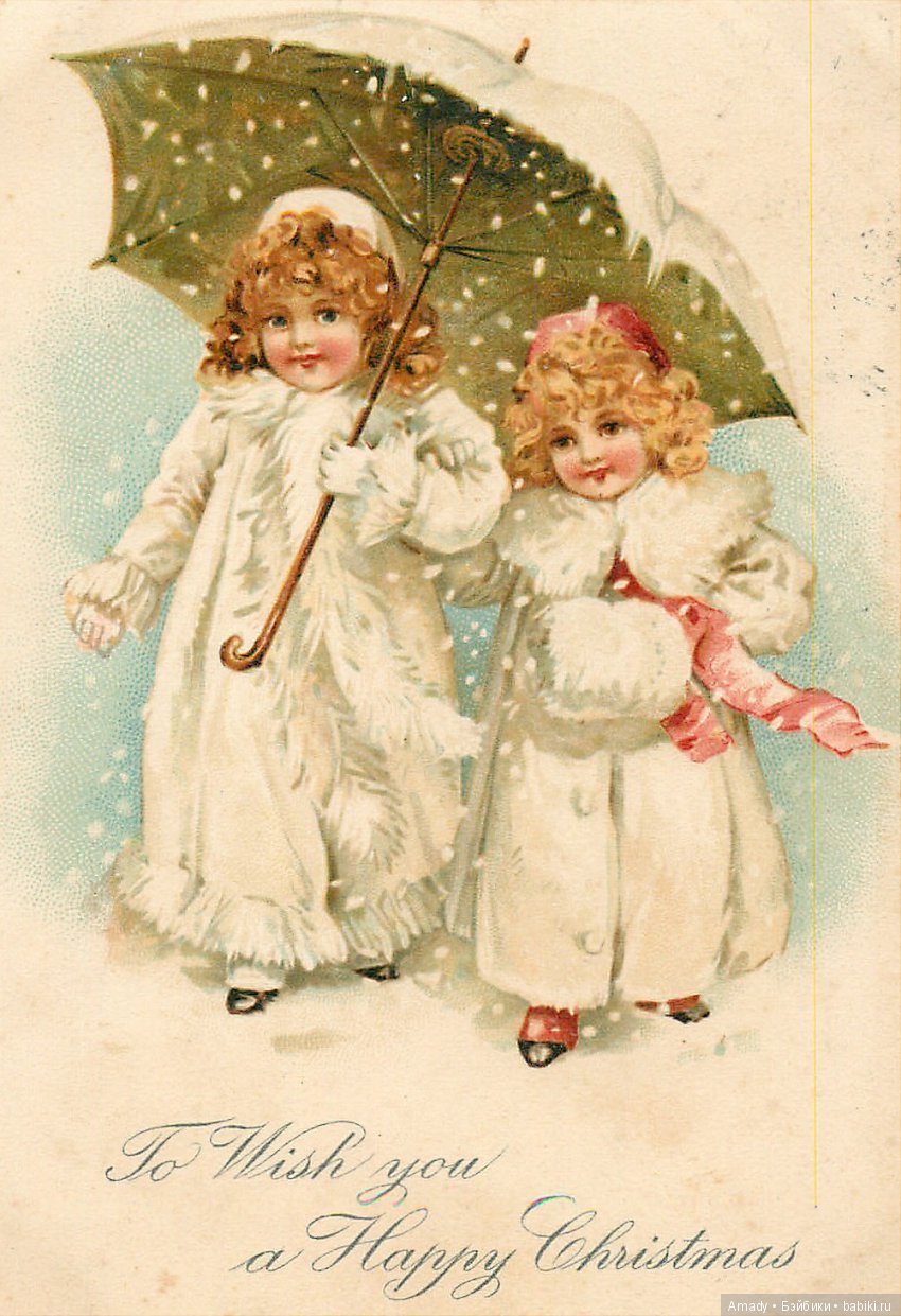 Дореволюционные открытки с Рождеством ангелы