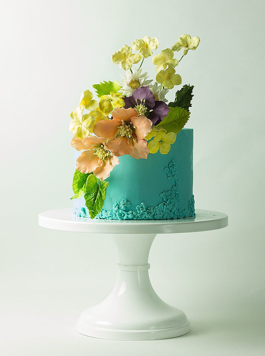 Ваза с цветами торт