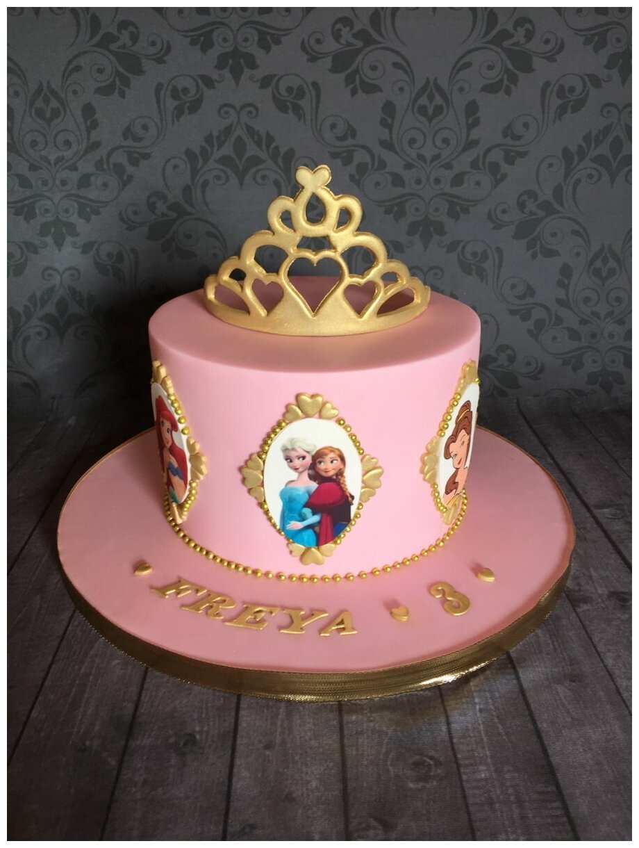 Торт на 2 года девочке с короной