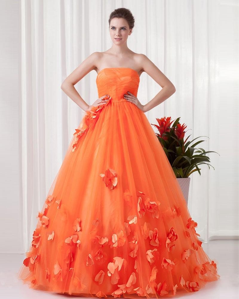 Оранжевое свадебное платье