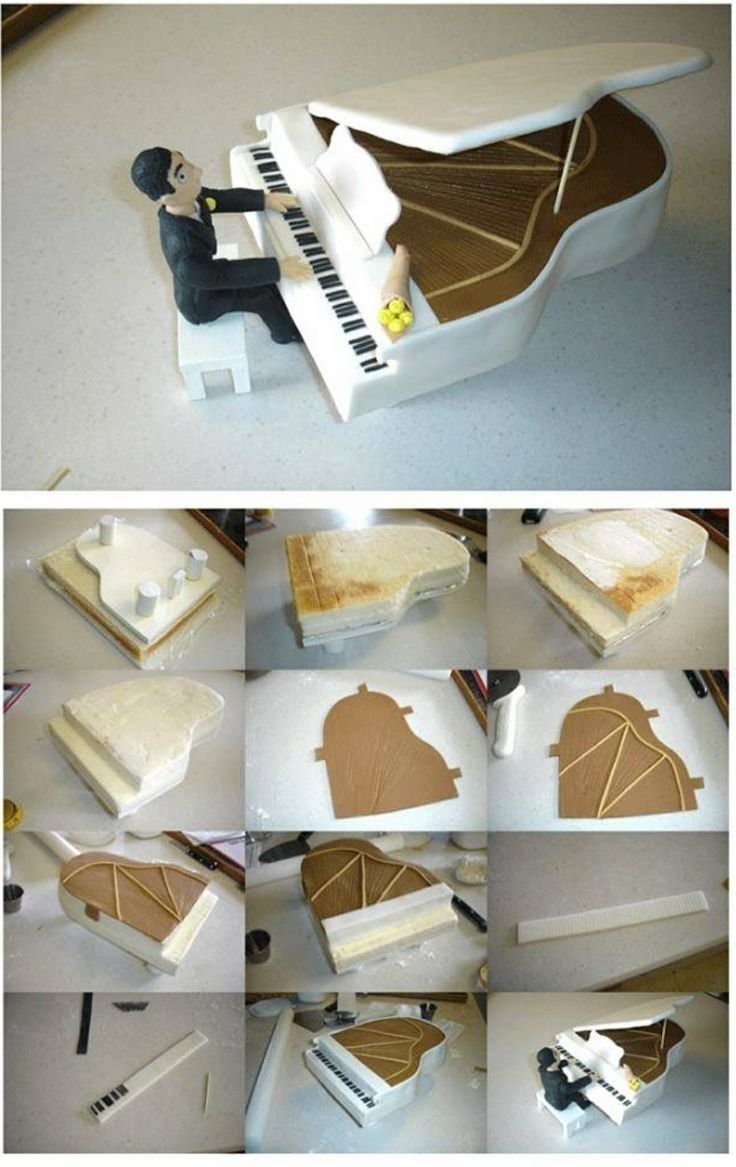 Торт пианино из мастики
