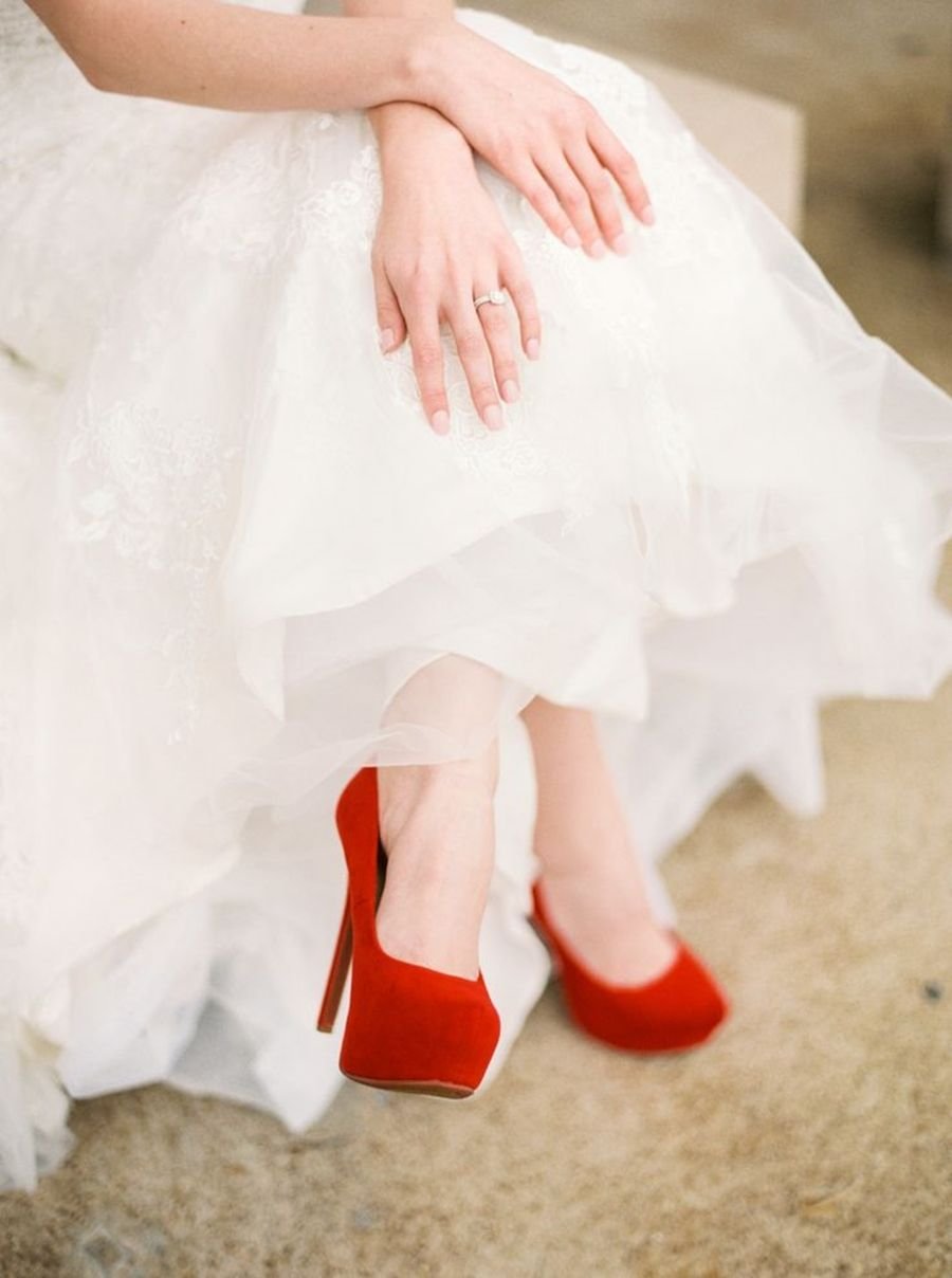 Красные Свадебные туфли