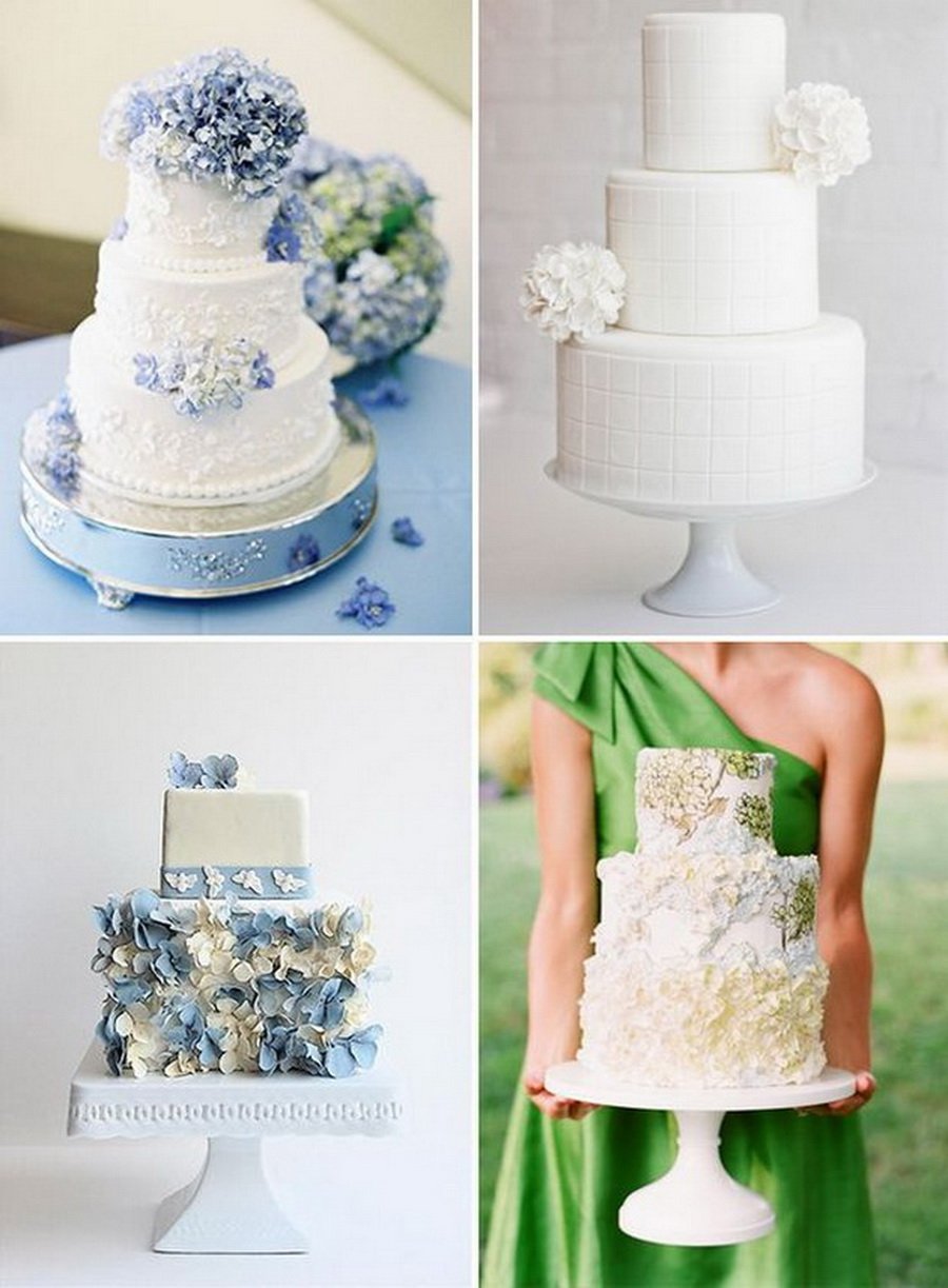 Свадебный торт бело голубой