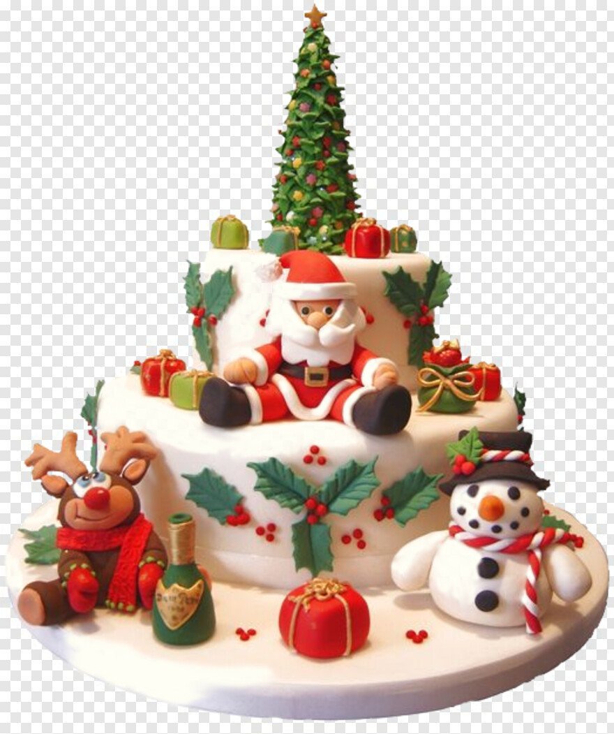 Новогодний торт с дедом Морозом и Снегурочкой