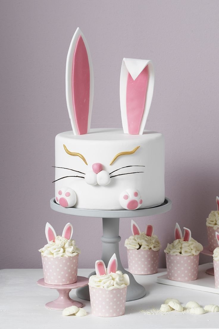 Декор торта для девочки кролики