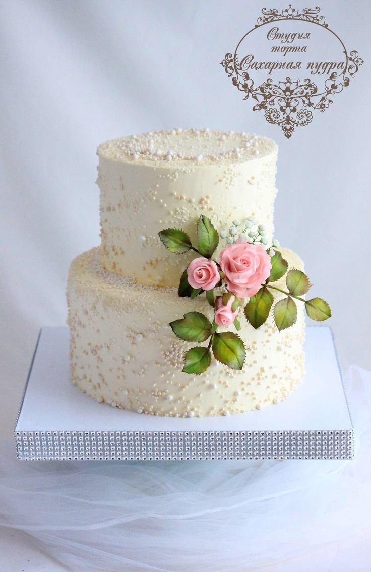 Кремовые торты на свадьбу двухъярусный