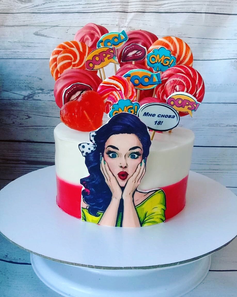 Украшение торта в стиле поп арт