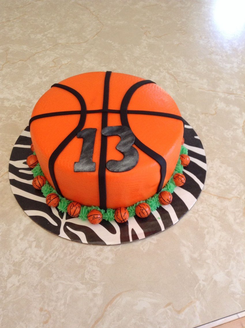 Декор торта баскетбол
