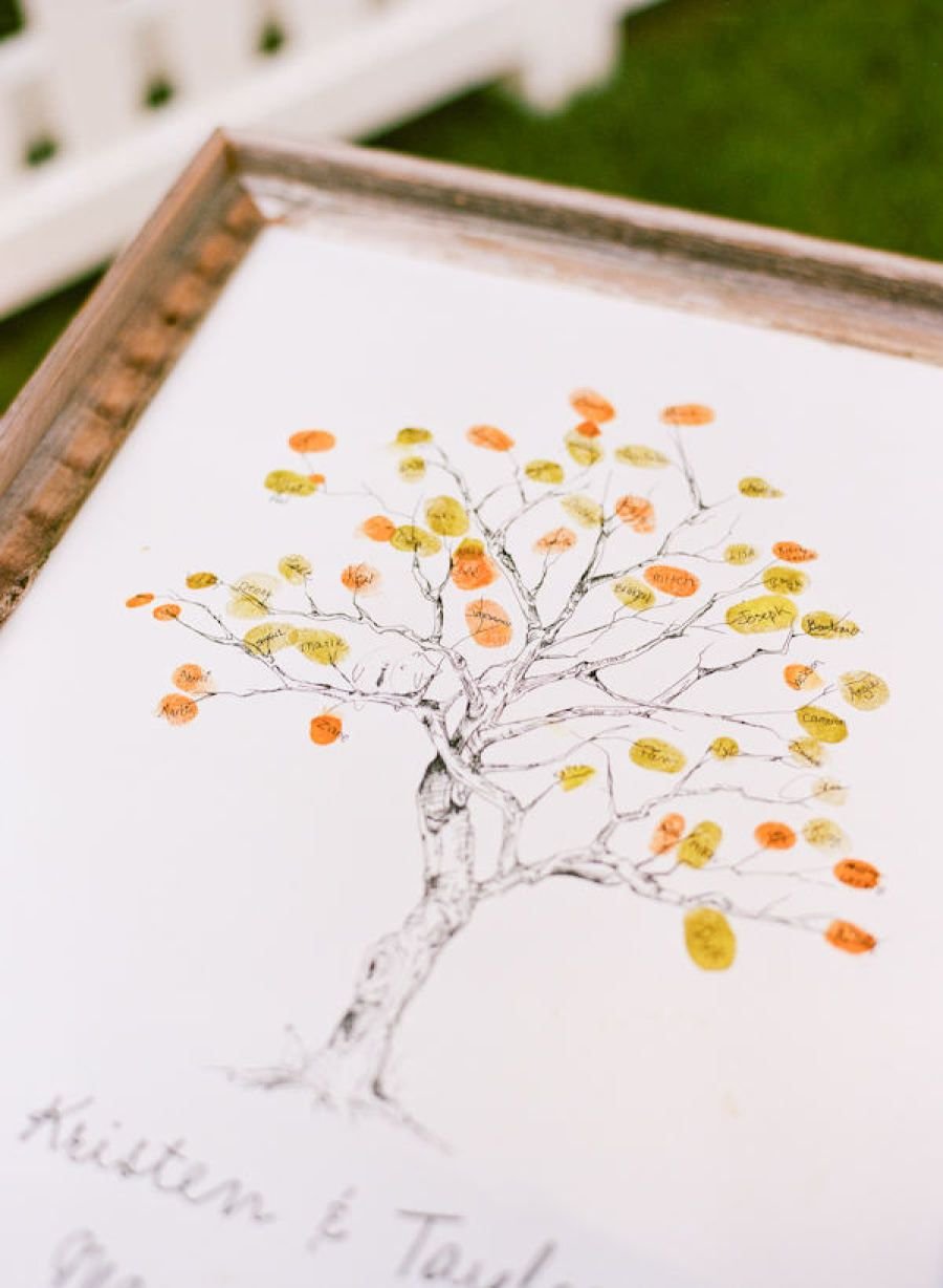 Дерево на свадьбу с отпечатками