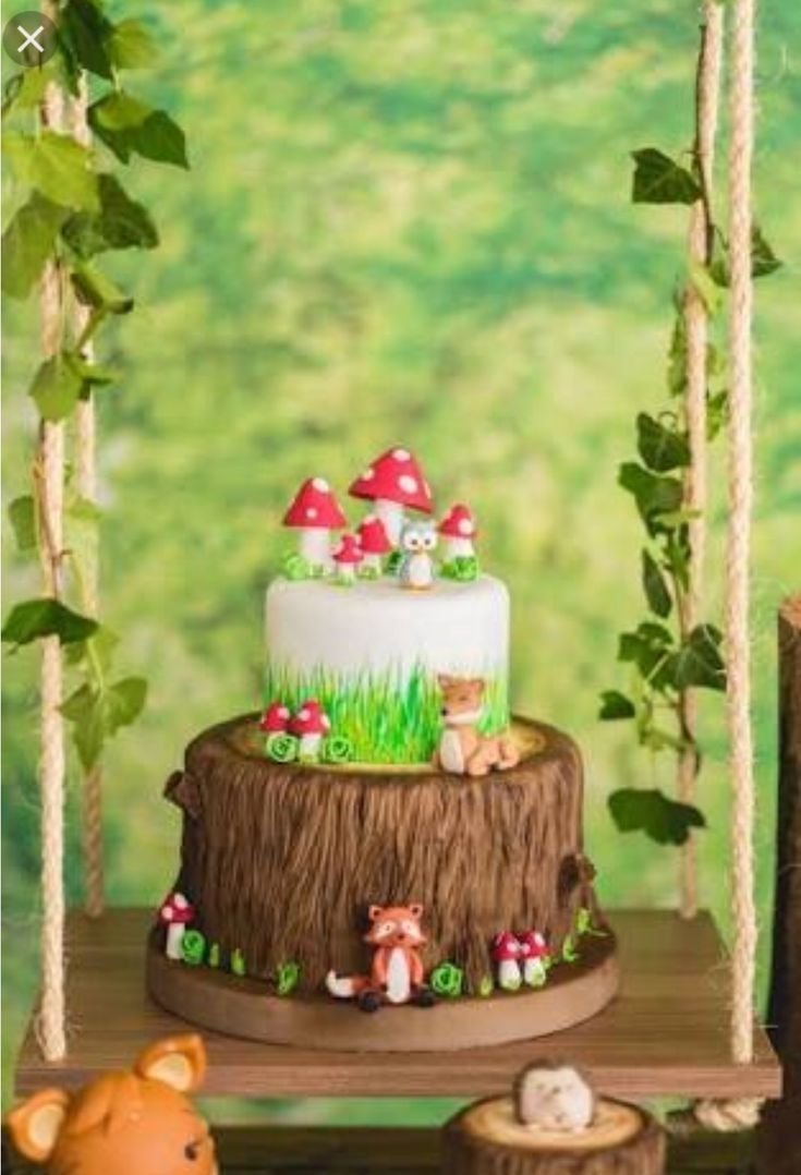 Торт детский в стиле лес
