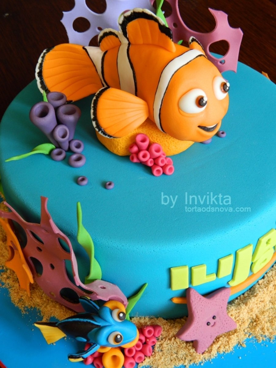 Торт с рыбками для ребенка
