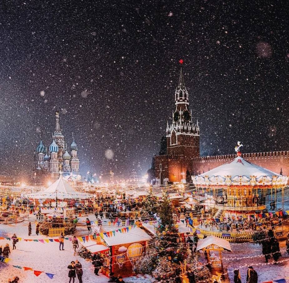 Ночная Новогодняя Москва