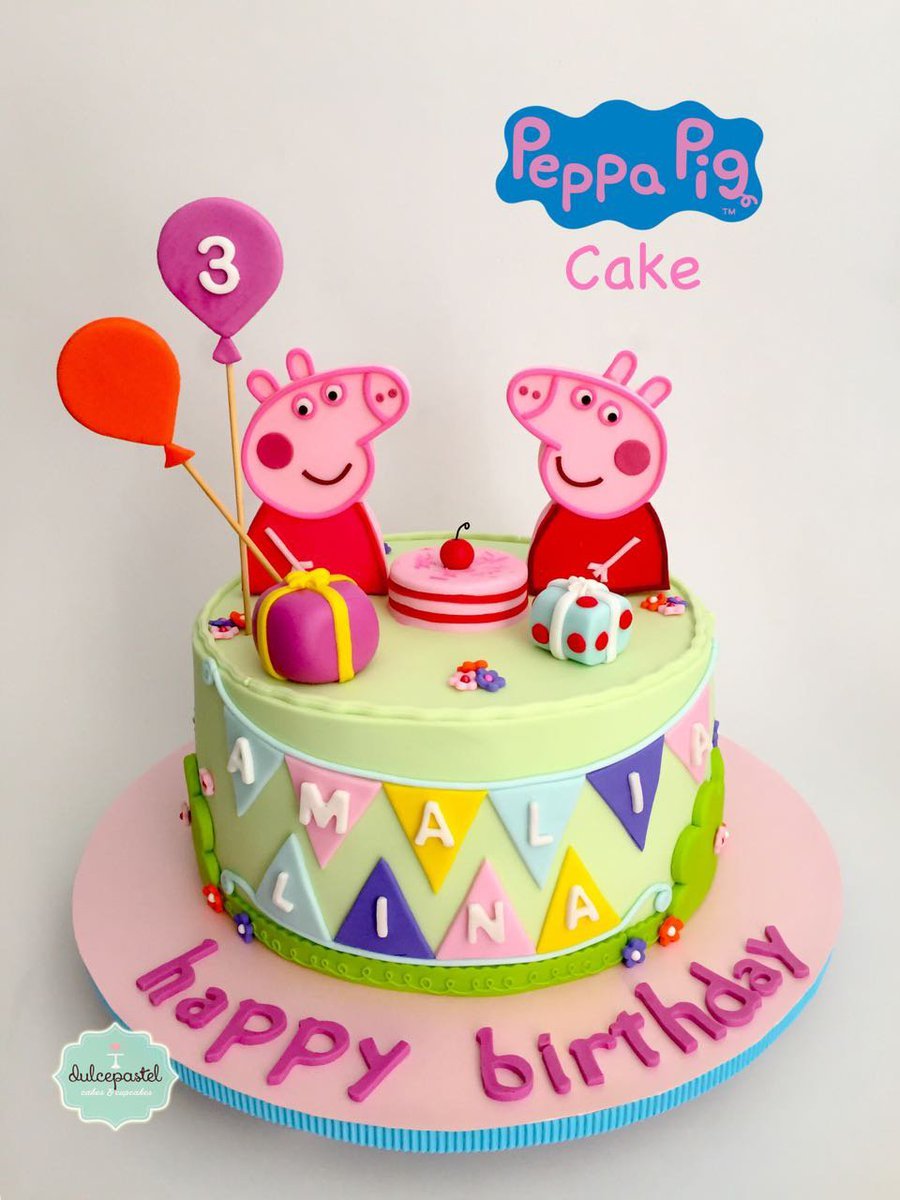 Торт в стиле свинки Пеппы для девочки 3 года
