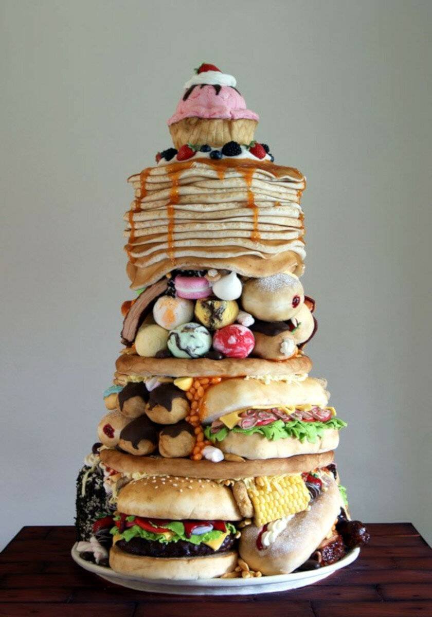 Свадебный торт с капкейками