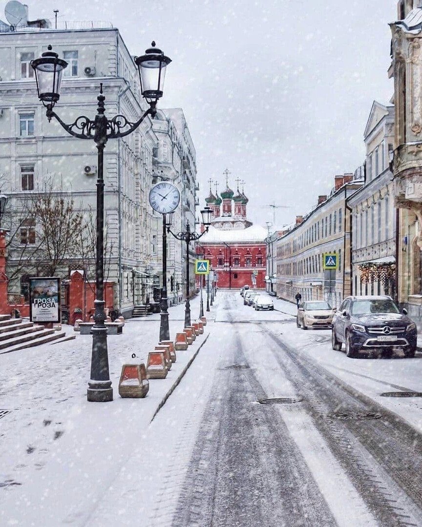 Старый Арбат Москва зимой