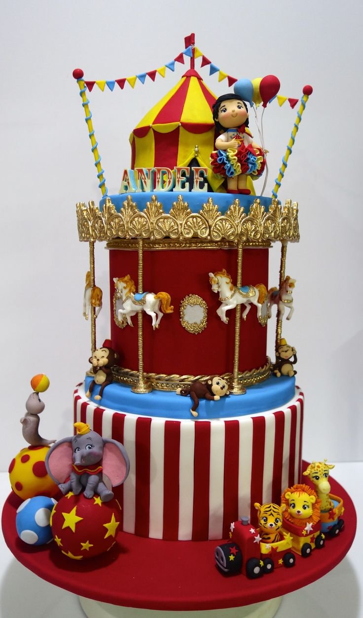 Торт с цирковой тематикой