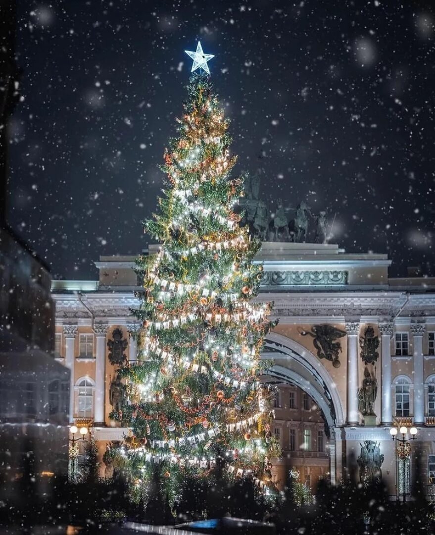 Ёлка на Дворцовой площади в Санкт-Петербурге 2020