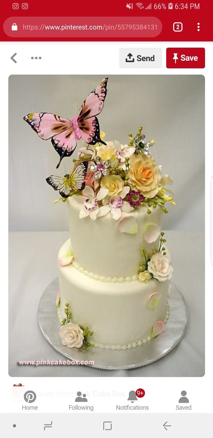 Бабочки розово-голубые для торта