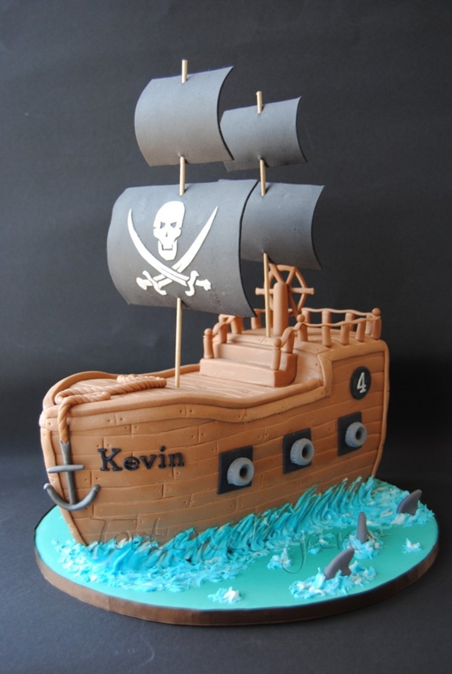 Детский торт пиратский корабль