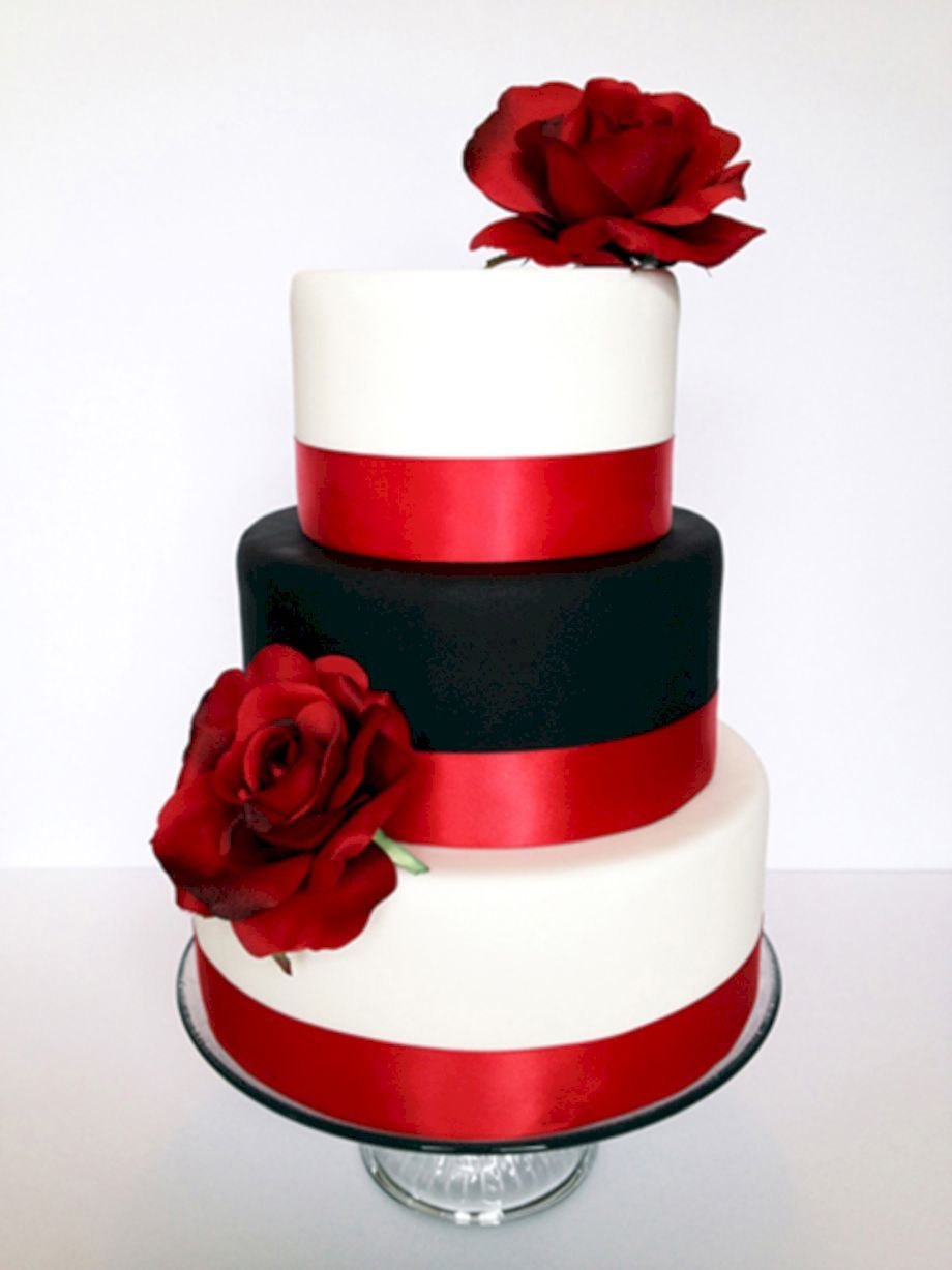 Черно красный свадебный торт