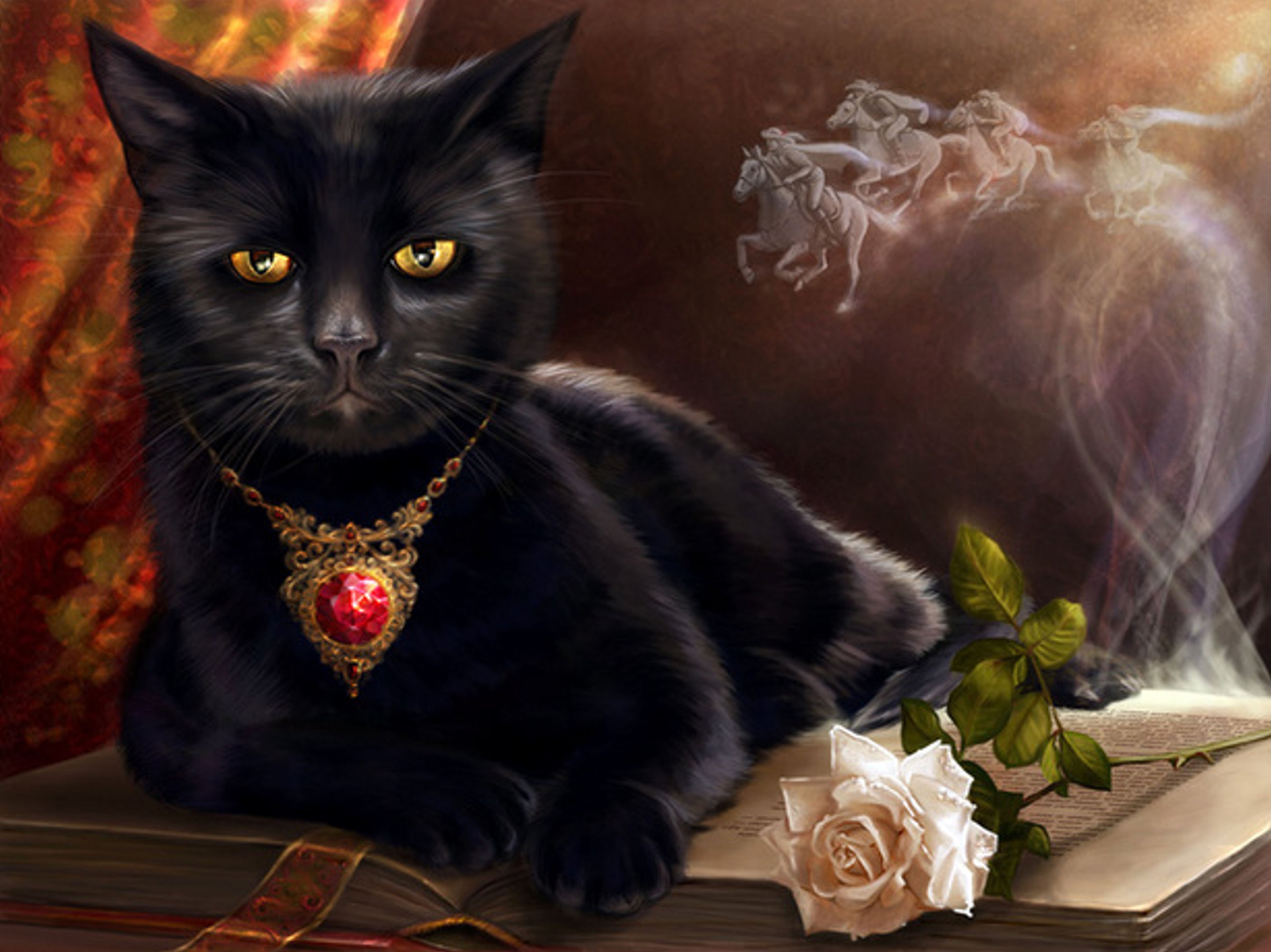 Сказочный черный кот. Чёрный кот. Фэнтези кошки. Магические коты. Черные коты.