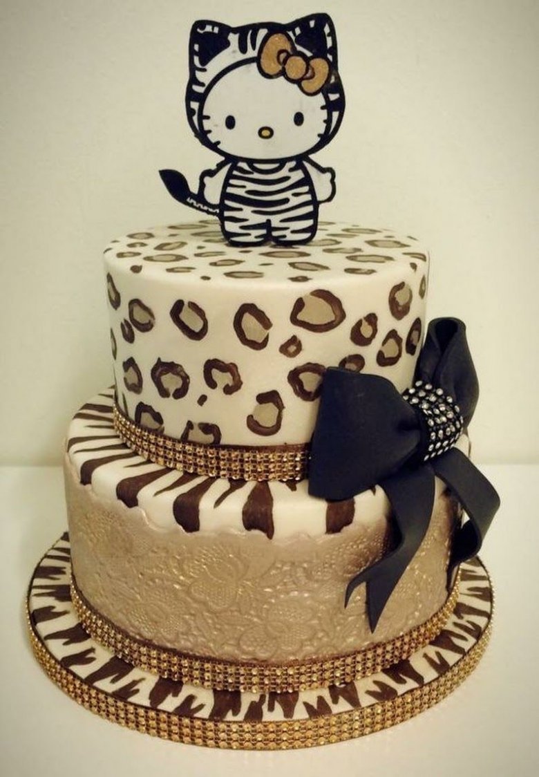 Торт с леопардом детский