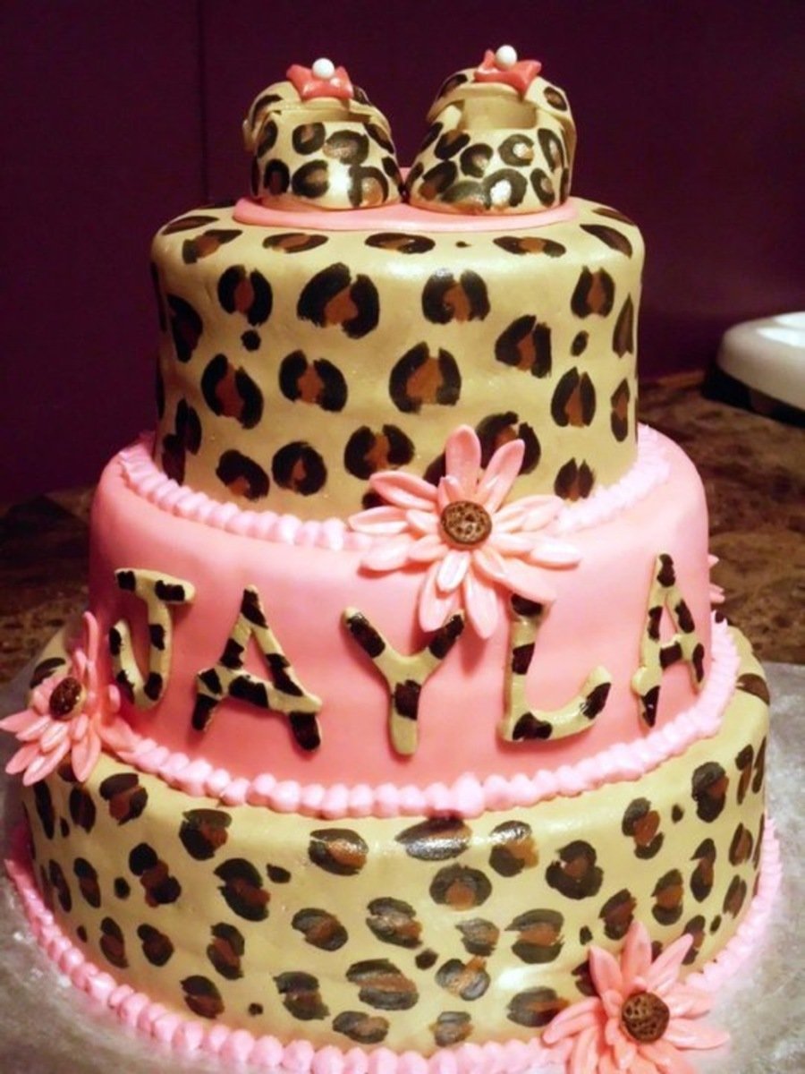 Тортик с леопардом для девочки