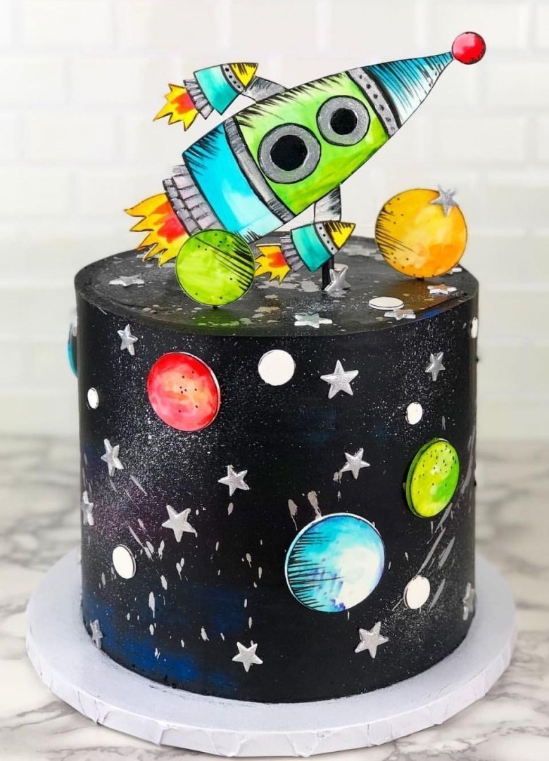 Торт в стиле космос для мальчика