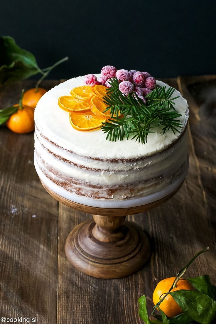 Декор торта апельсинами