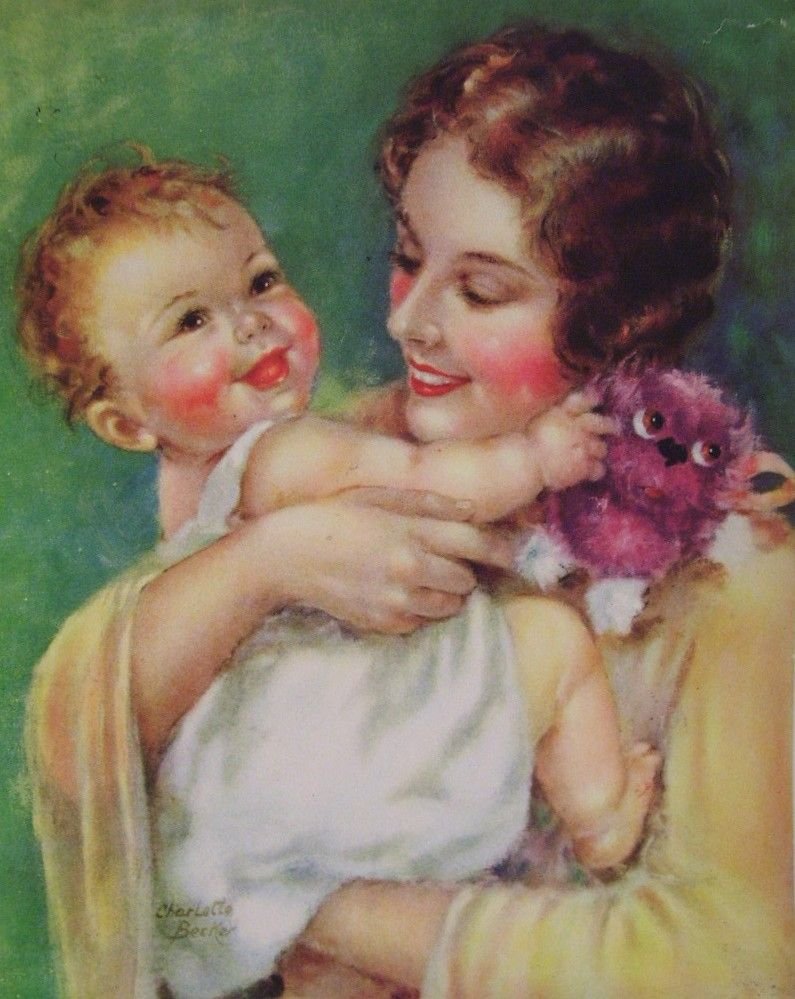 Винтажная открытка маме