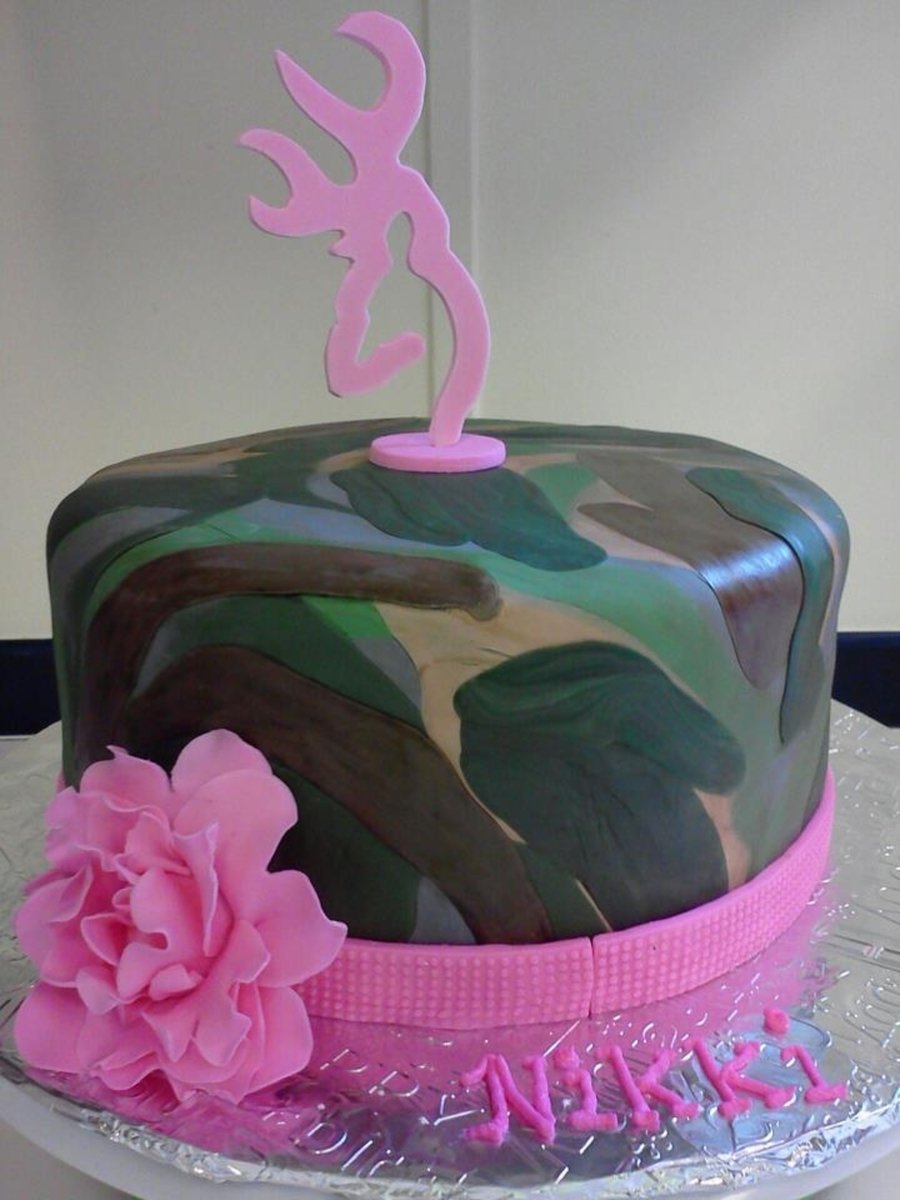 Торт в военном стиле для девочки