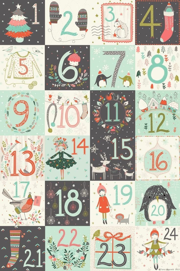 Новогодние цифры для адвент календаря 1 - 31