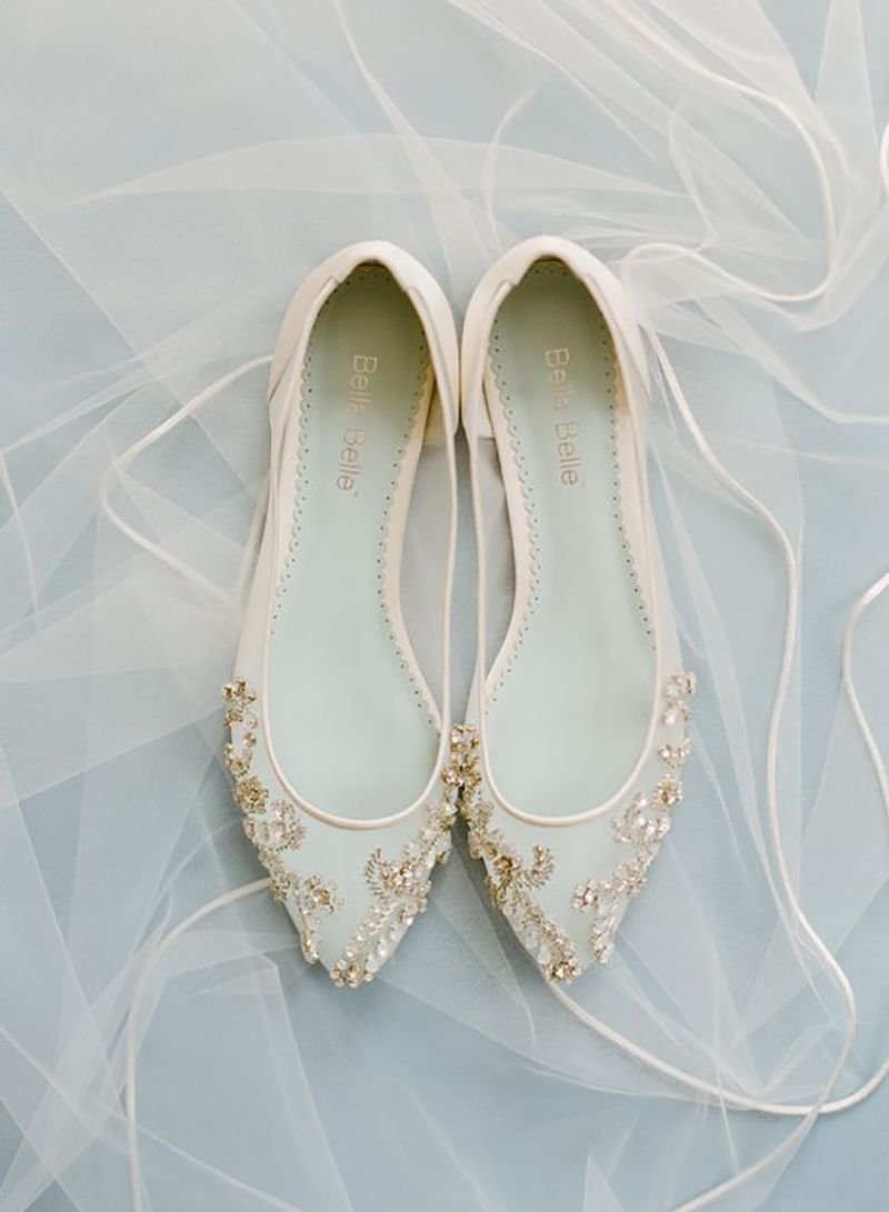 Свадебные туфли на плоской подошве