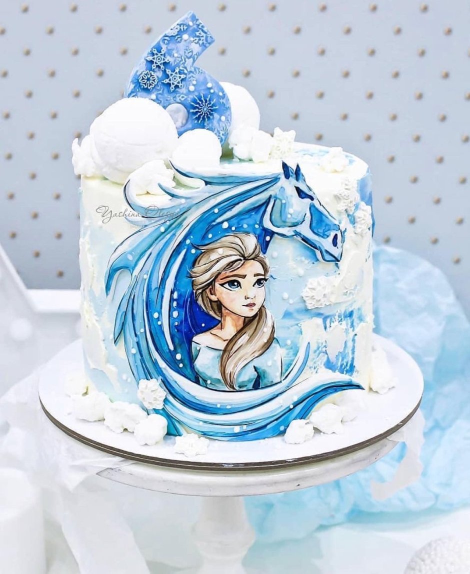 Торт Эльза Холодное сердце 5 лет