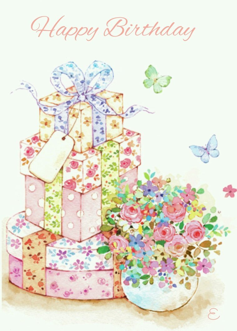 Happy Birthday стильные открытки