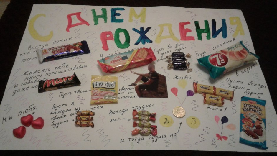 Поздравительные сладкие плакаты