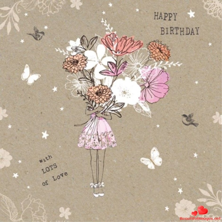 Открытка с днём рождения Happy Birthday