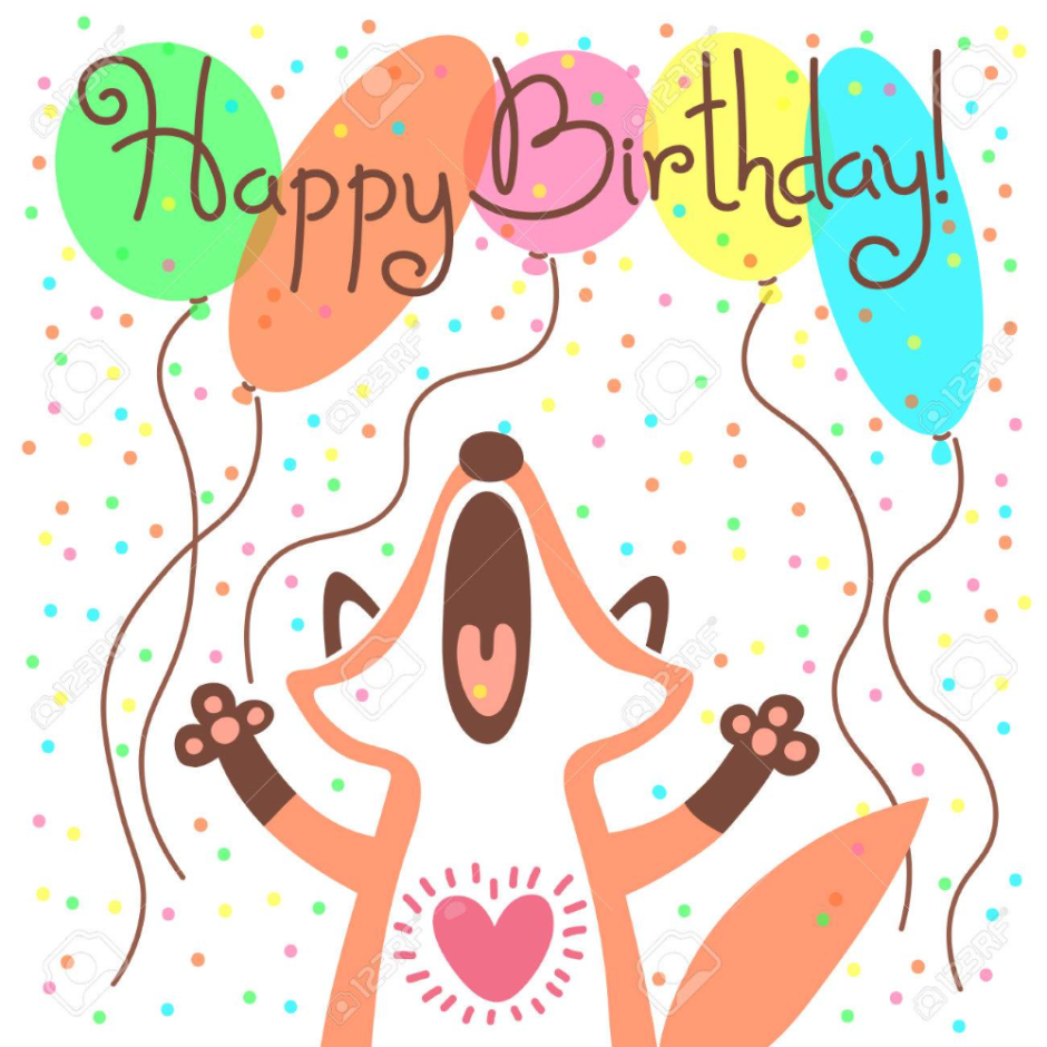 Happy Birthday акварель
