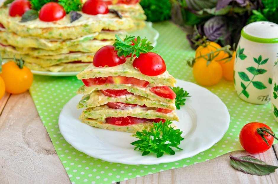 Кабачковый закусочный торт