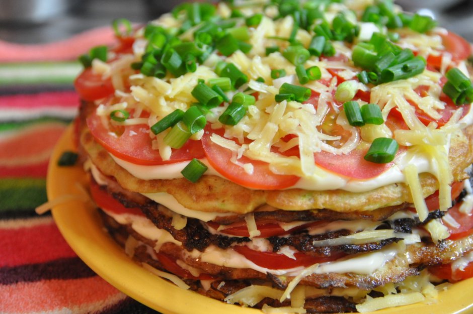 Кабачковый торт с сыром