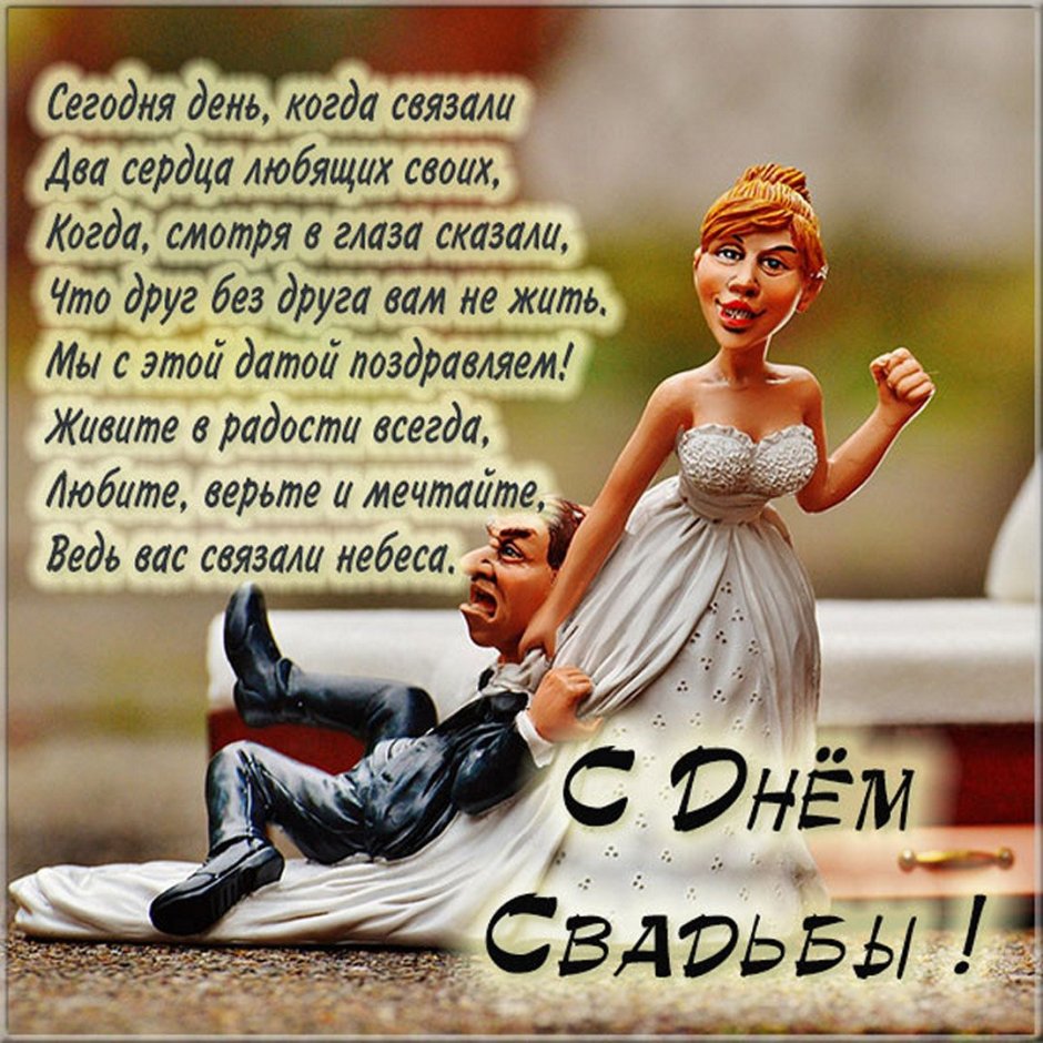 С днём свадьбы прикольные поздравления