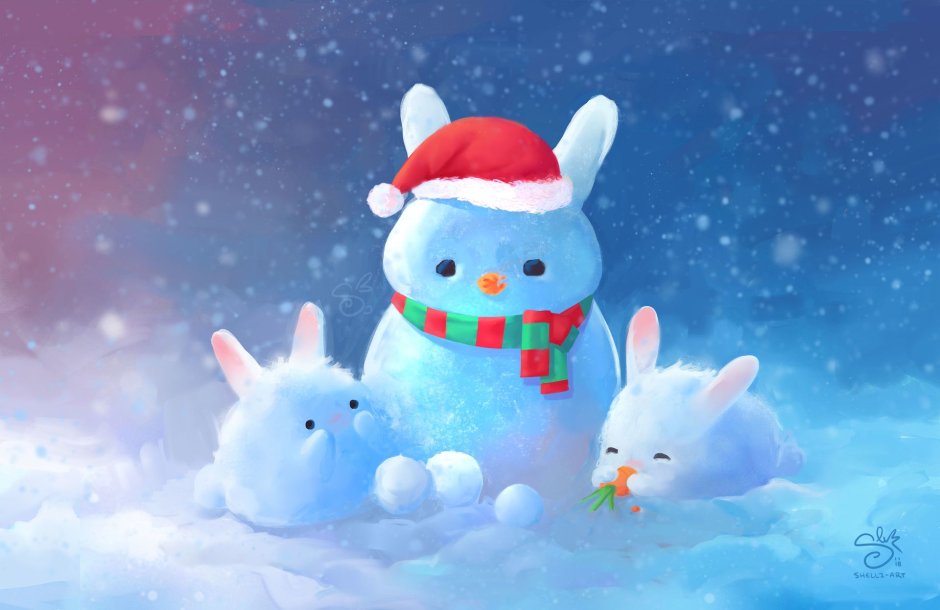 Новогодние открытки с зайцами