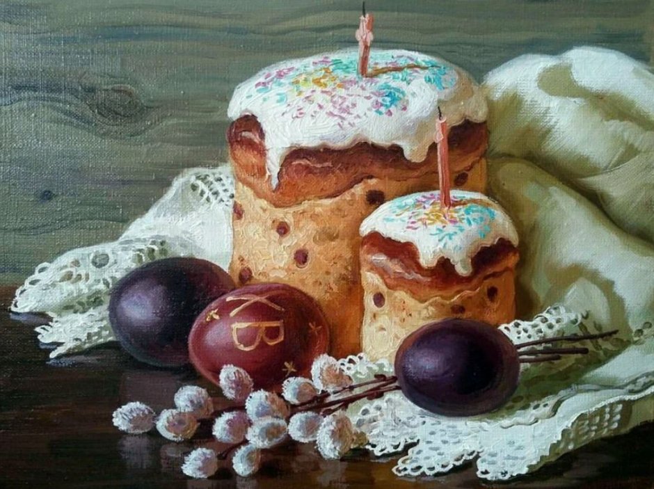 Три пасхальных кулича