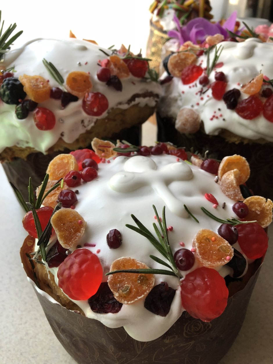 Украшение куличей безешками