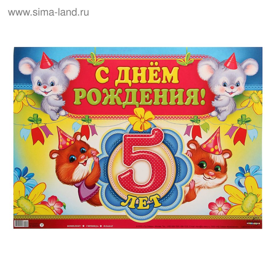 Плакат на день рождения 5 лет