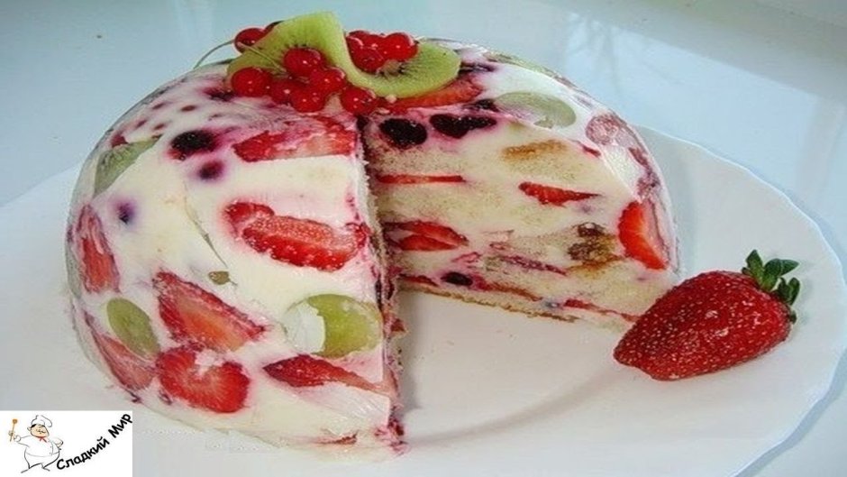 Торт киви желе
