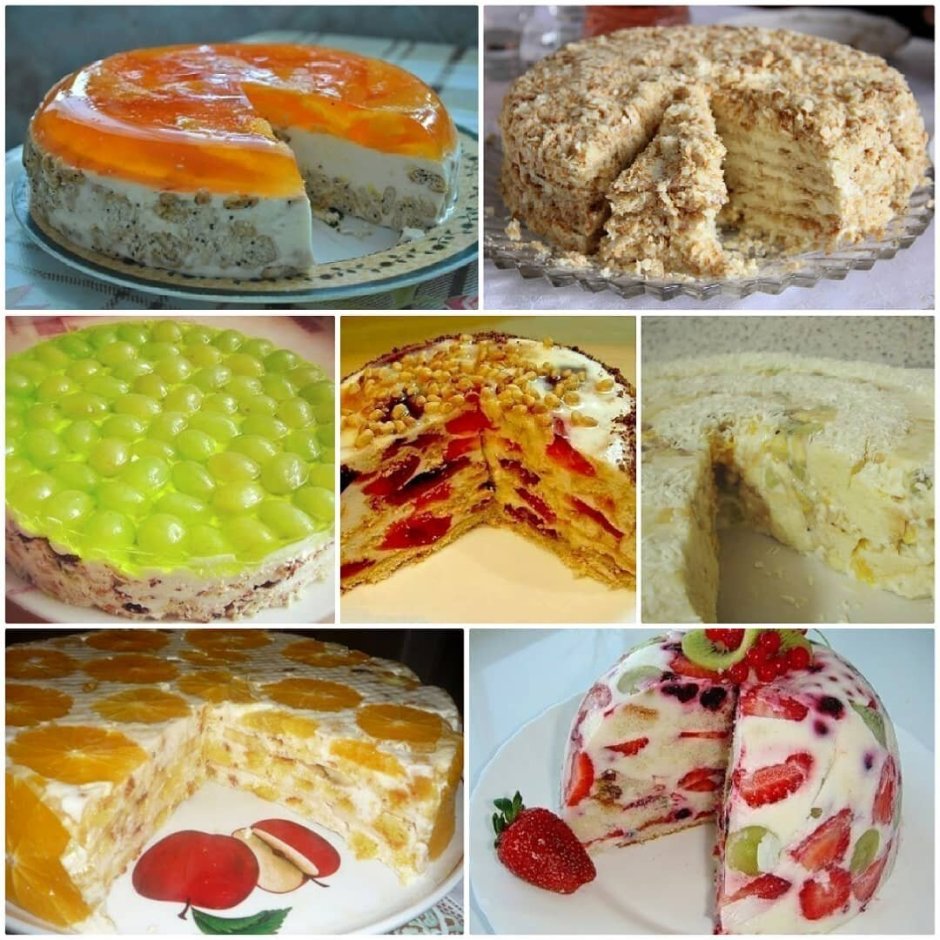 Торт без выпечки с бананом