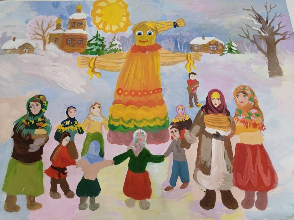 Праздник Масленица рисунок