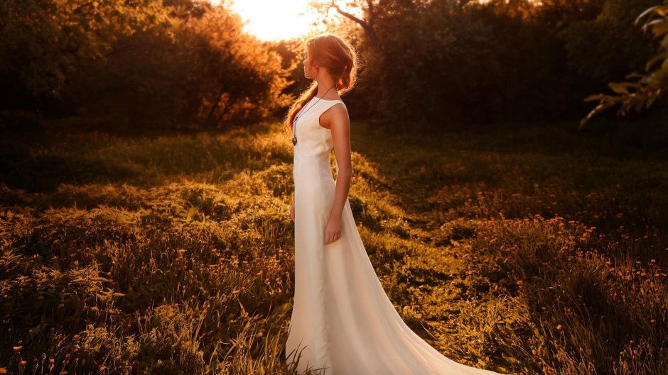 Woman in White Dress