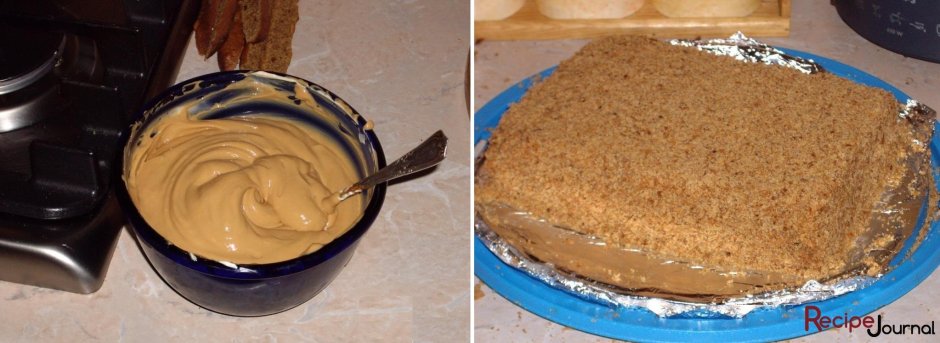 Торт с вафельными коржами и сгущенкой